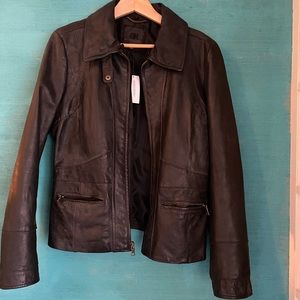 Banana Republic Leather Jacket - NWT - Black - Large